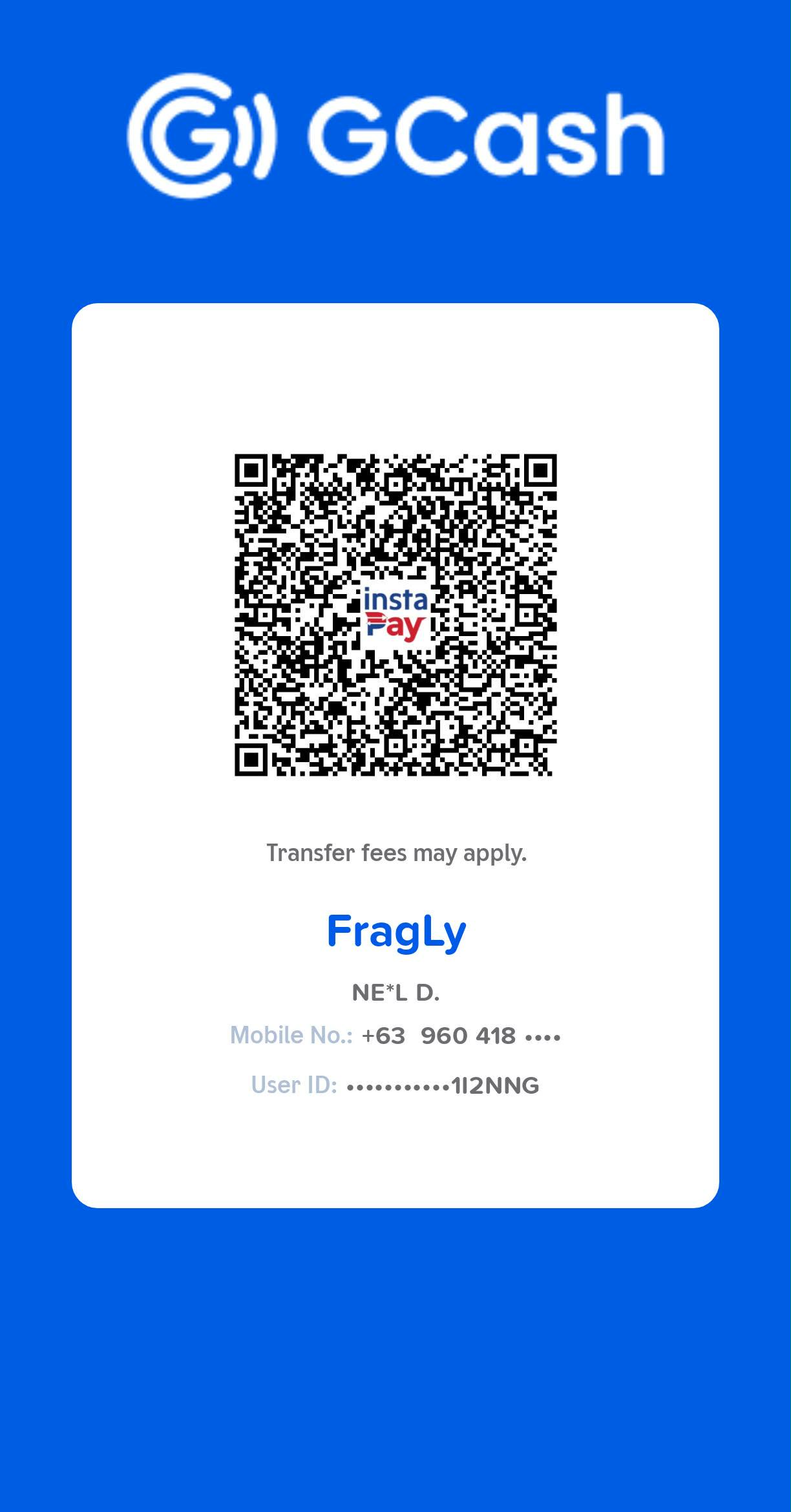 GCash QR code to support FragLy